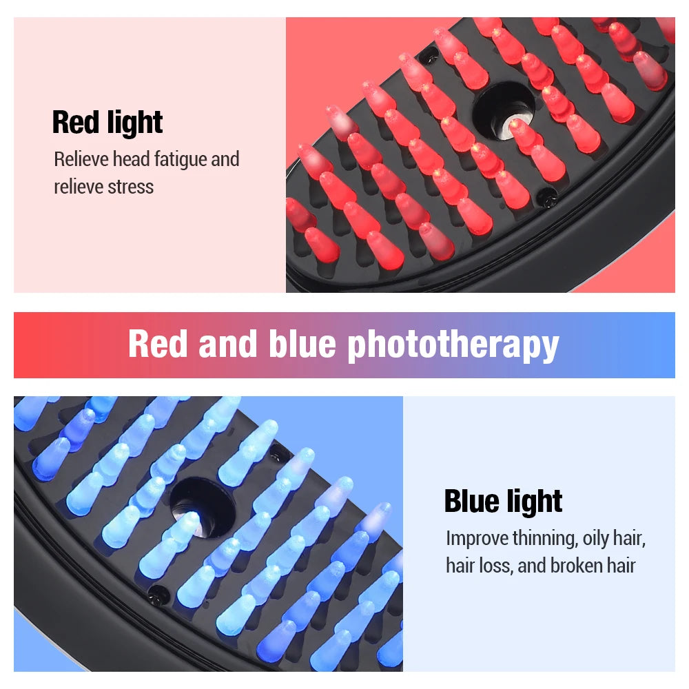 Luxe HairPro: Red & Blue Radiance Comb